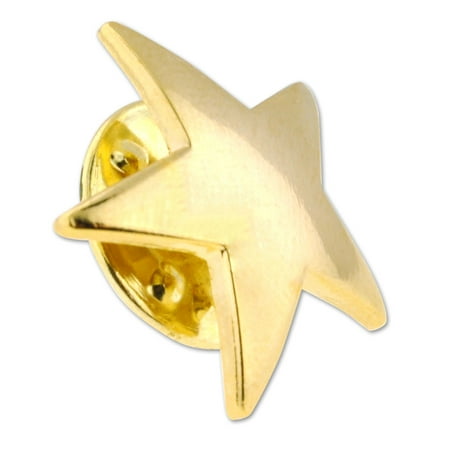 PinMart Classic Shiny Gold 5 Point Star Military Recognition Lapel Pin 
